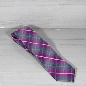 Purple and Gray Plaid Men's Tie